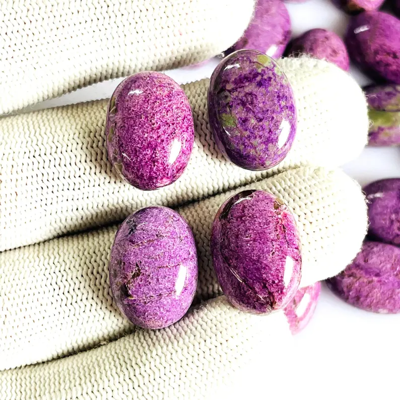 Purple Stichtite Gemstone Pair Oval Cut